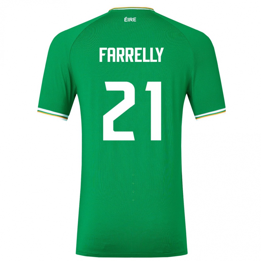 Niño Fútbol Camiseta Irlanda Sinead Farrelly #21 Verde 1ª Equipación 24-26 Argentina