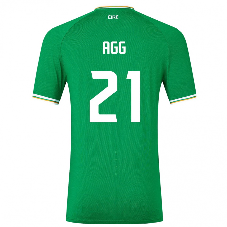 Niño Fútbol Camiseta Irlanda Lily Agg #21 Verde 1ª Equipación 24-26 Argentina