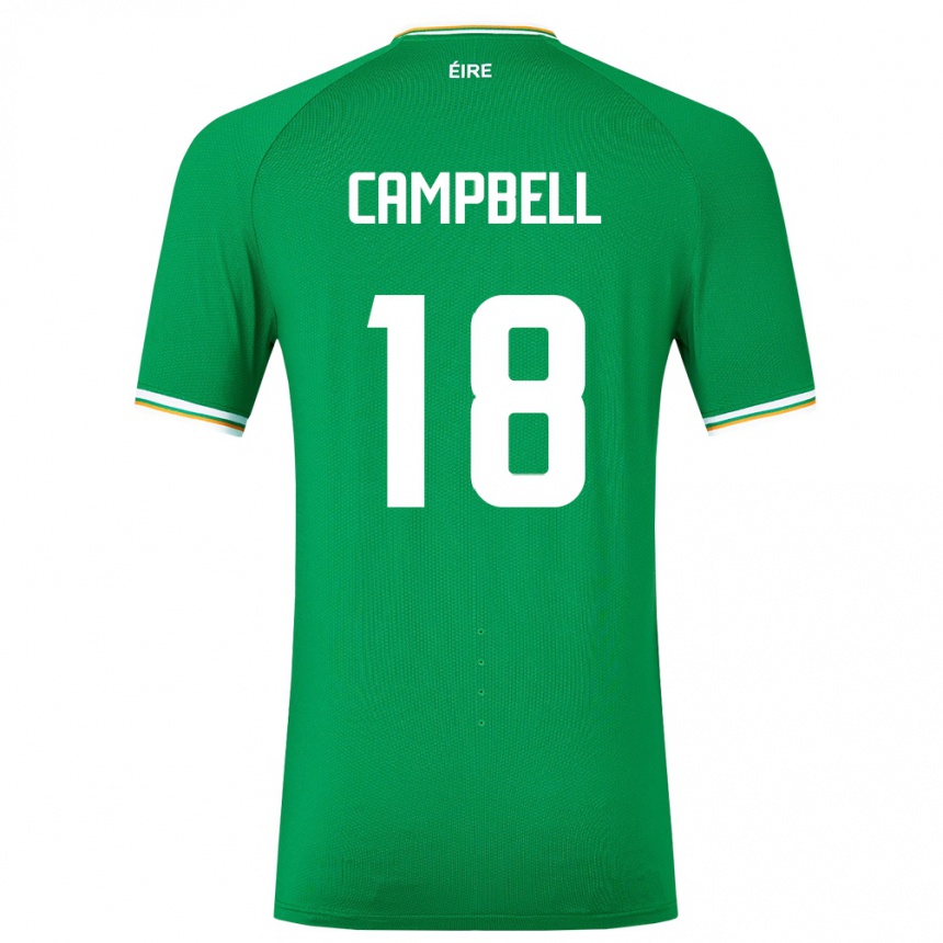 Niño Fútbol Camiseta Irlanda Megan Campbell #18 Verde 1ª Equipación 24-26 Argentina