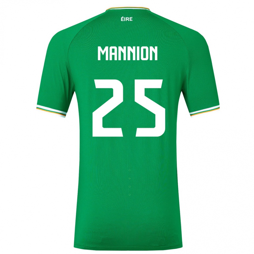 Niño Fútbol Camiseta Irlanda Aoife Mannion #25 Verde 1ª Equipación 24-26 Argentina