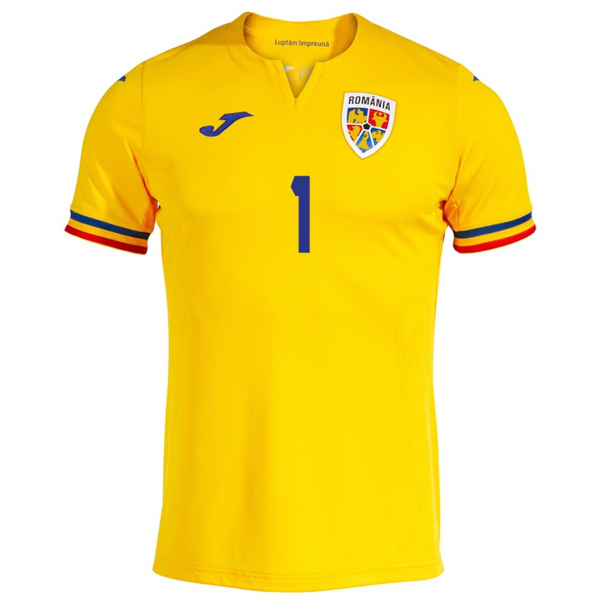 Niño Fútbol Camiseta Rumania Szidonia Salamon #1 Amarillo 1ª Equipación 24-26 Argentina