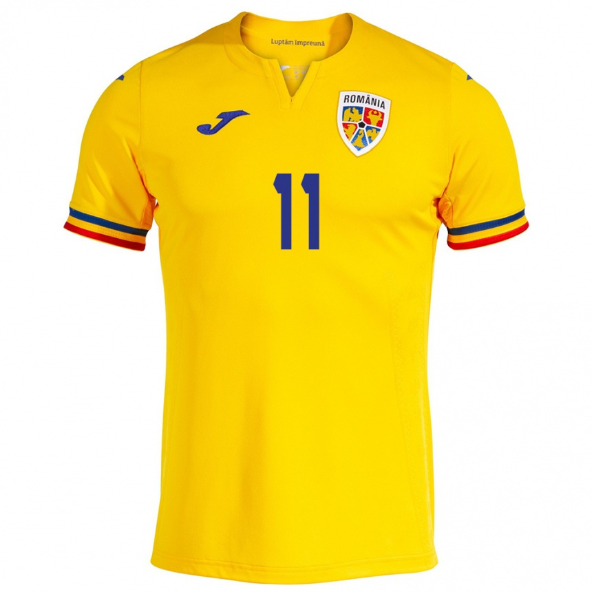 Niño Fútbol Camiseta Rumania Doru Andrei #11 Amarillo 1ª Equipación 24-26 Argentina