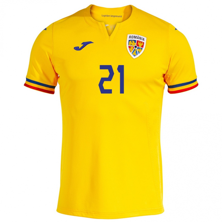 Niño Fútbol Camiseta Rumania Genoveva Roșie #21 Amarillo 1ª Equipación 24-26 Argentina