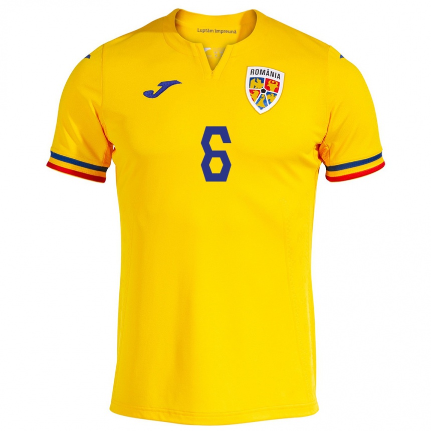 Niño Fútbol Camiseta Rumania Marius Marin #6 Amarillo 1ª Equipación 24-26 Argentina