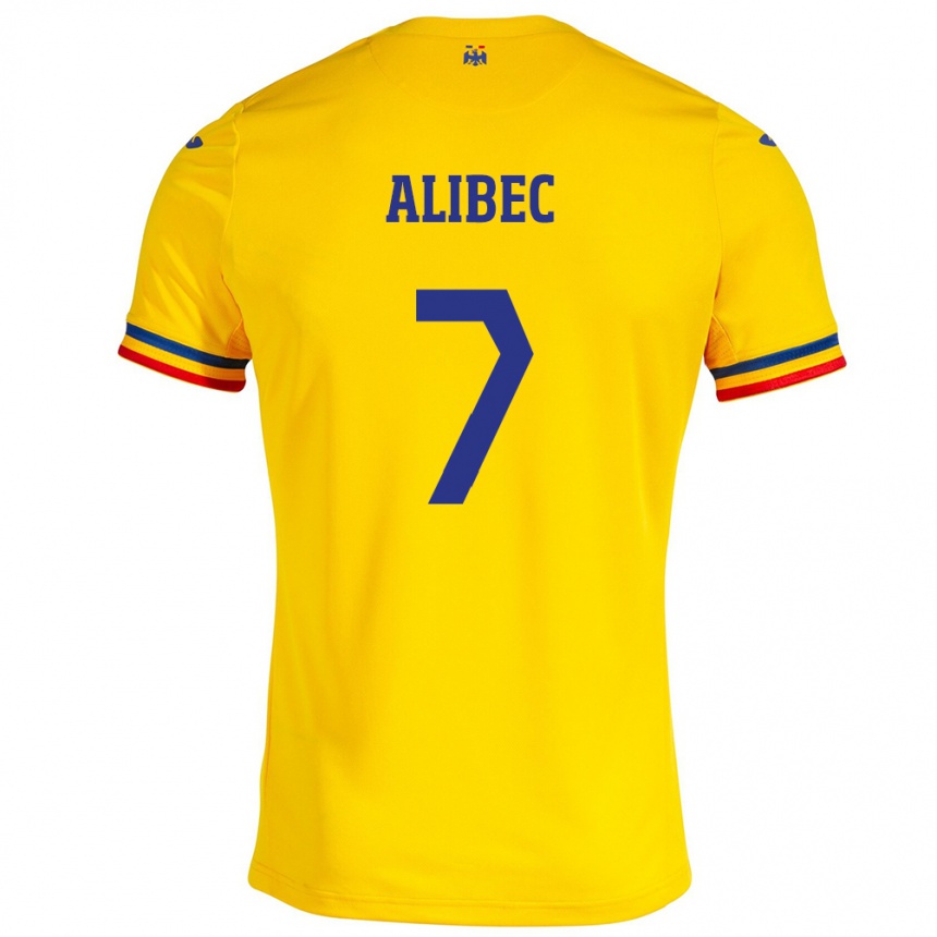 Niño Fútbol Camiseta Rumania Denis Alibec #7 Amarillo 1ª Equipación 24-26 Argentina