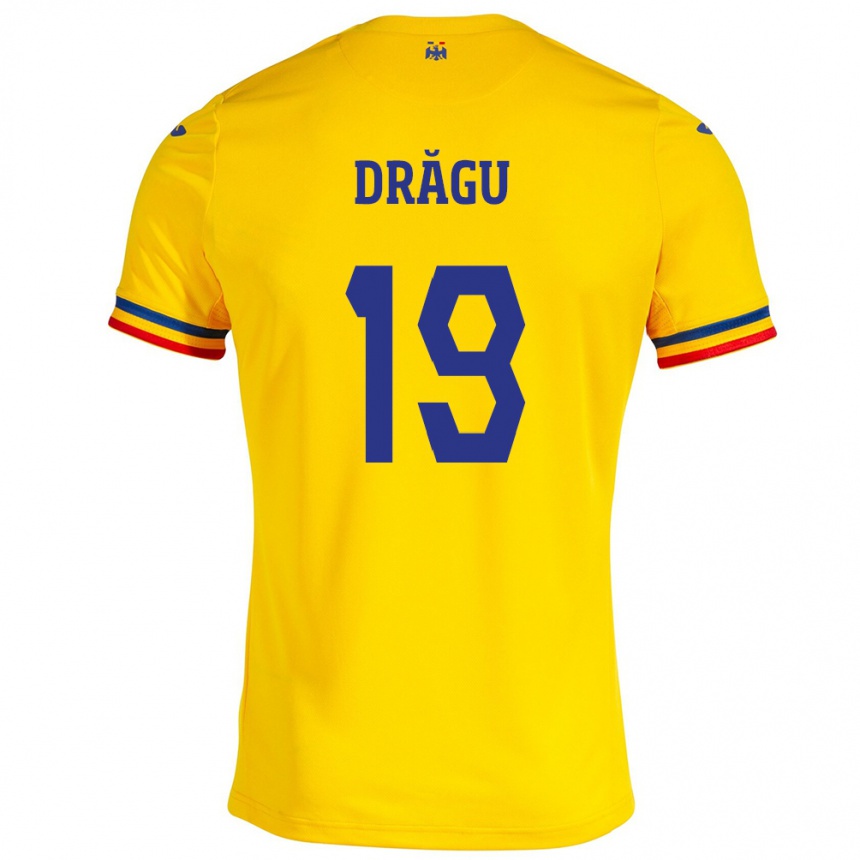 Niño Fútbol Camiseta Rumania Denis Drăguş #19 Amarillo 1ª Equipación 24-26 Argentina