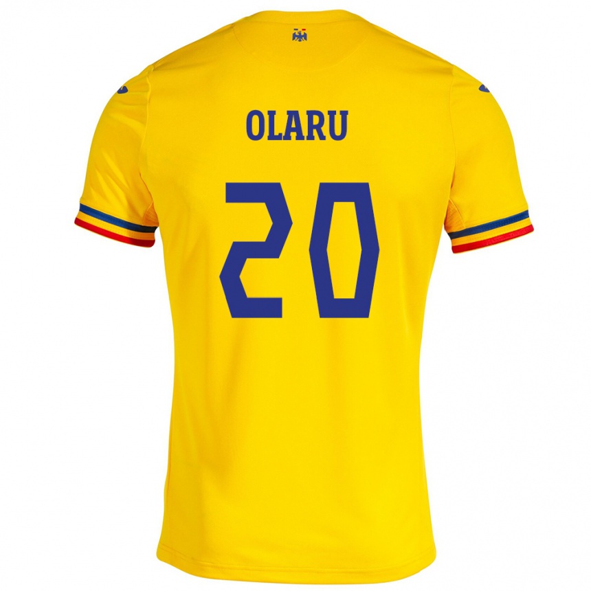 Niño Fútbol Camiseta Rumania Darius Olaru #20 Amarillo 1ª Equipación 24-26 Argentina