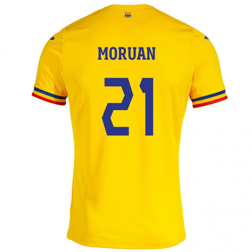 Niño Fútbol Camiseta Rumania Olimpiu Moruţan #21 Amarillo 1ª Equipación 24-26 Argentina