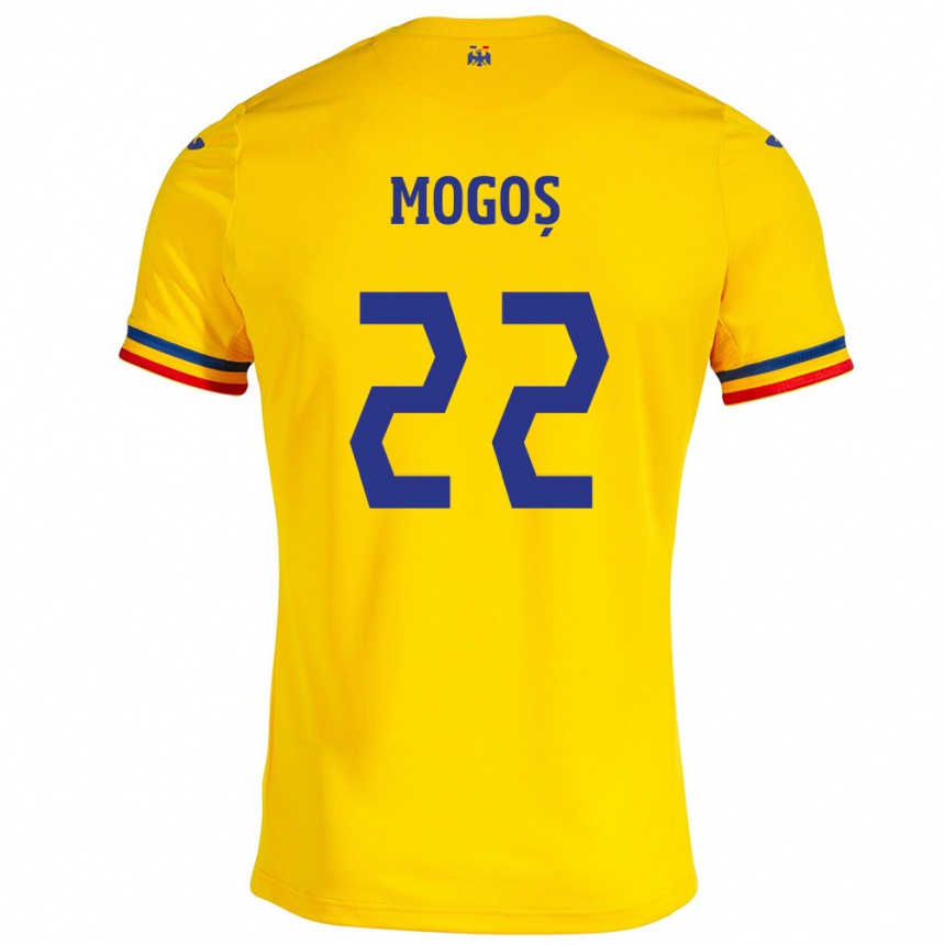 Niño Fútbol Camiseta Rumania Vasile Mogoș #22 Amarillo 1ª Equipación 24-26 Argentina