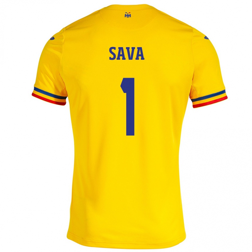 Niño Fútbol Camiseta Rumania Răzvan Sava #1 Amarillo 1ª Equipación 24-26 Argentina