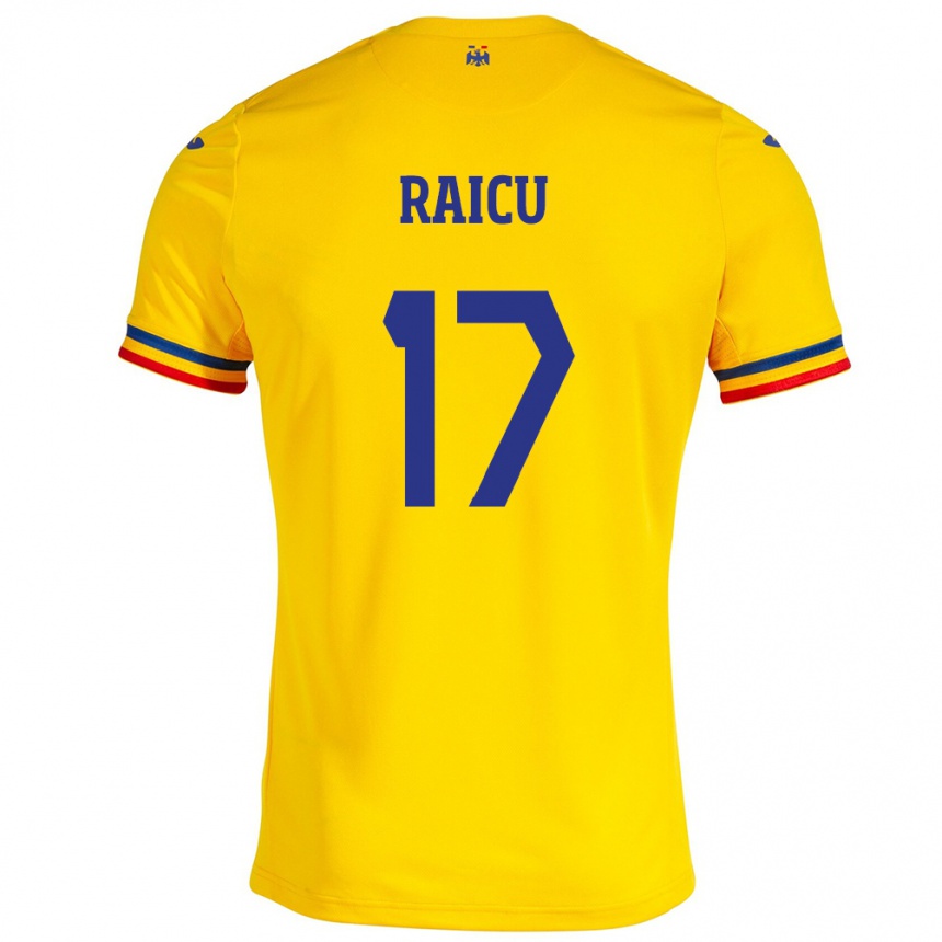 Niño Fútbol Camiseta Rumania Alin Raicu #17 Amarillo 1ª Equipación 24-26 Argentina