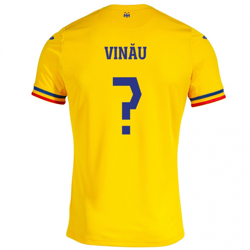 Niño Fútbol Camiseta Rumania Eric Vînău #0 Amarillo 1ª Equipación 24-26 Argentina