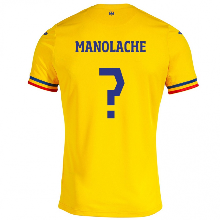 Niño Fútbol Camiseta Rumania Luca Manolache #0 Amarillo 1ª Equipación 24-26 Argentina