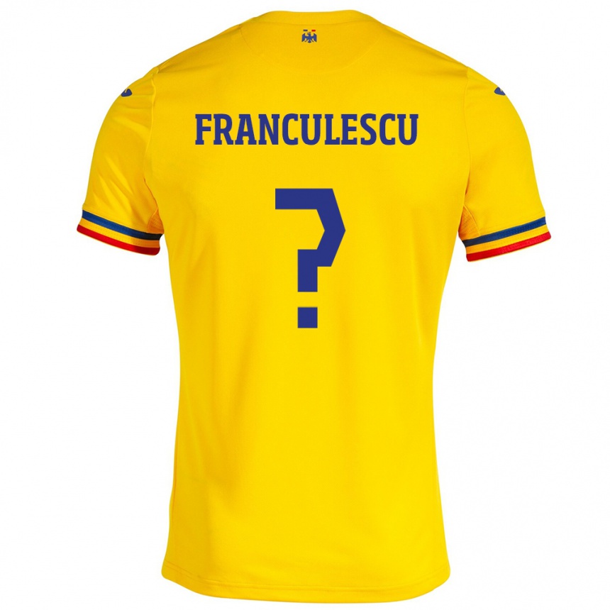 Niño Fútbol Camiseta Rumania Adrian Frânculescu #0 Amarillo 1ª Equipación 24-26 Argentina