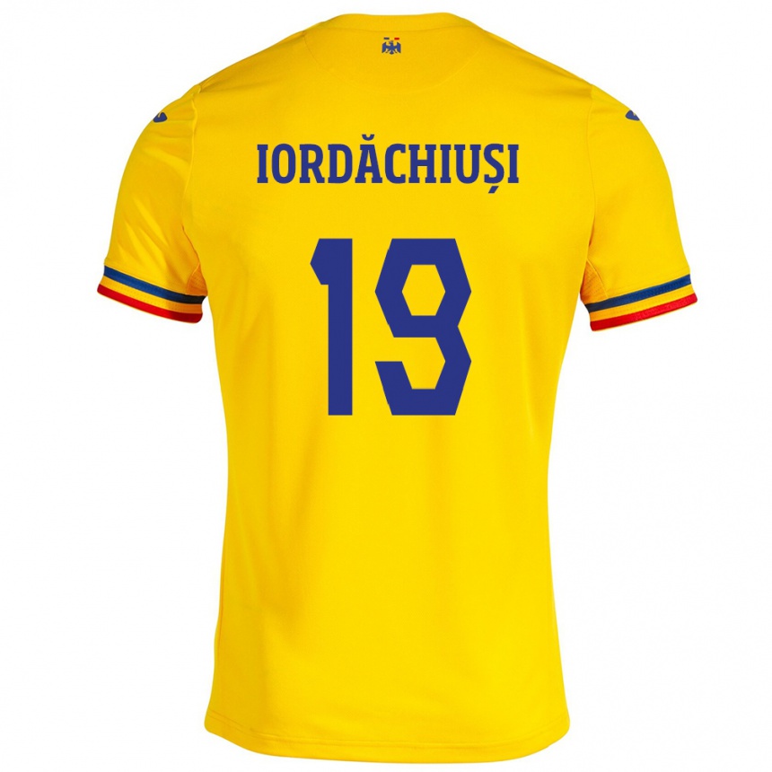 Niño Fútbol Camiseta Rumania Olga Iordăchiuși #19 Amarillo 1ª Equipación 24-26 Argentina