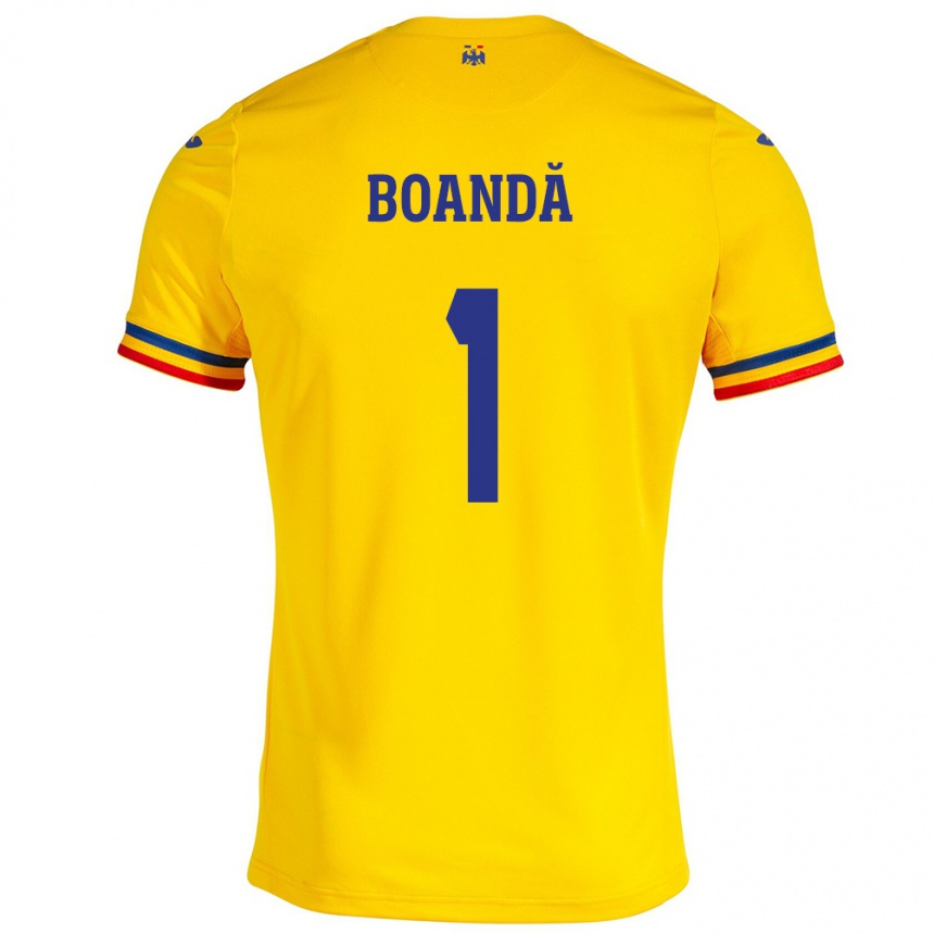 Niño Fútbol Camiseta Rumania Lavinia Boandă #1 Amarillo 1ª Equipación 24-26 Argentina