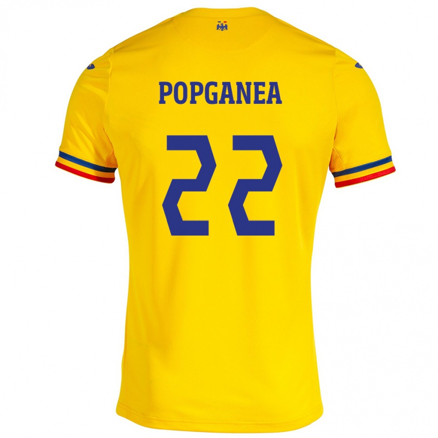 Niño Fútbol Camiseta Rumania Mirela Pop-Ganea #22 Amarillo 1ª Equipación 24-26 Argentina