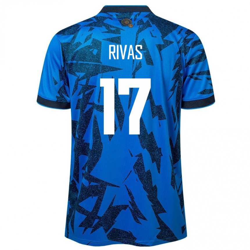 Niño Fútbol Camiseta El Salvador Eduardo Rivas #17 Azul 1ª Equipación 24-26 Argentina