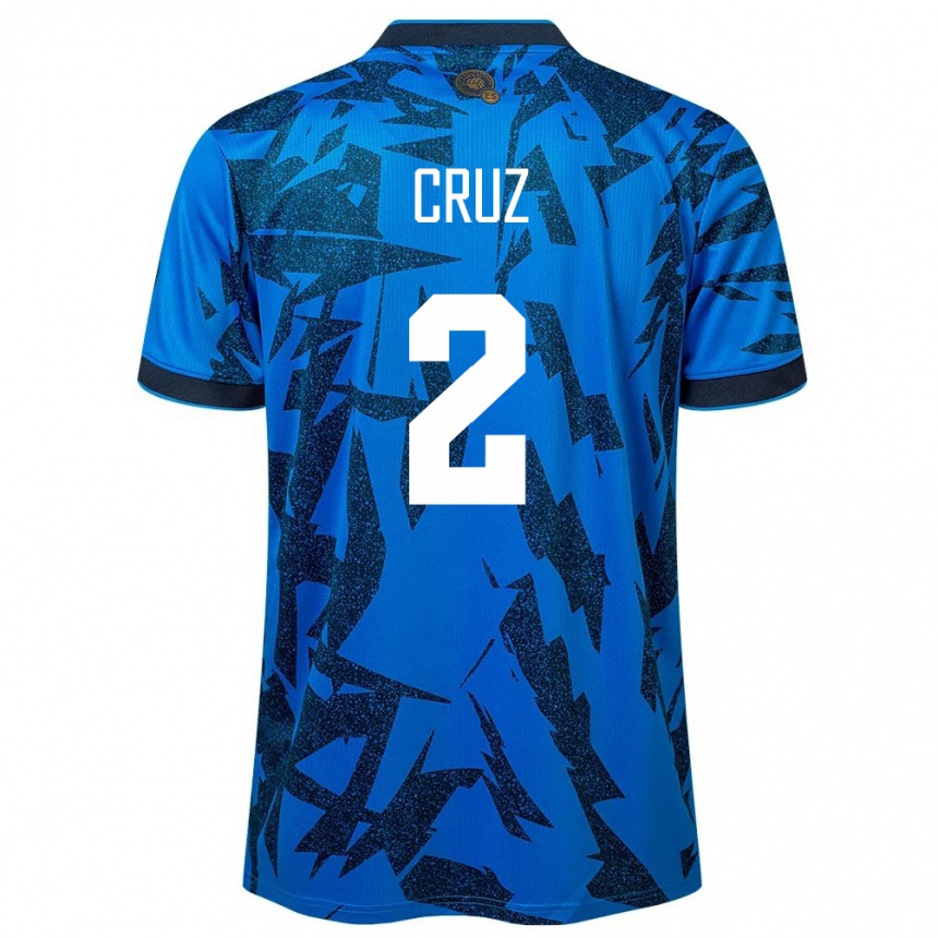 Niño Fútbol Camiseta El Salvador Melvin Cruz #2 Azul 1ª Equipación 24-26 Argentina