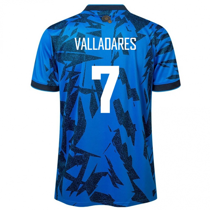 Niño Fútbol Camiseta El Salvador Jefferson Valladares #7 Azul 1ª Equipación 24-26 Argentina