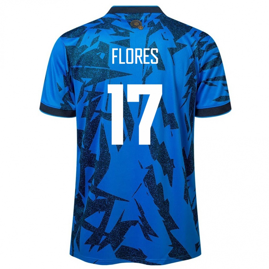 Niño Fútbol Camiseta El Salvador Diego Flores #17 Azul 1ª Equipación 24-26 Argentina