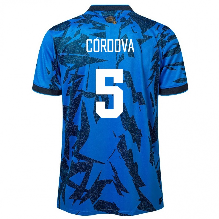 Niño Fútbol Camiseta El Salvador Edwin Córdova #5 Azul 1ª Equipación 24-26 Argentina