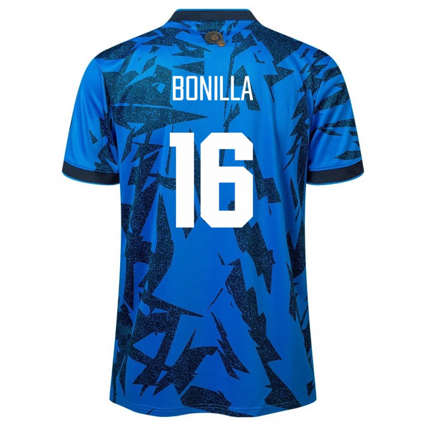 Niño Fútbol Camiseta El Salvador Elmer Bonilla #16 Azul 1ª Equipación 24-26 Argentina