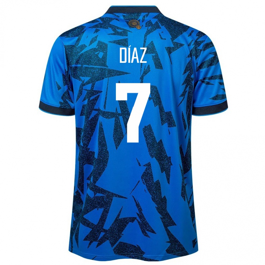 Niño Fútbol Camiseta El Salvador Nelson Díaz #7 Azul 1ª Equipación 24-26 Argentina