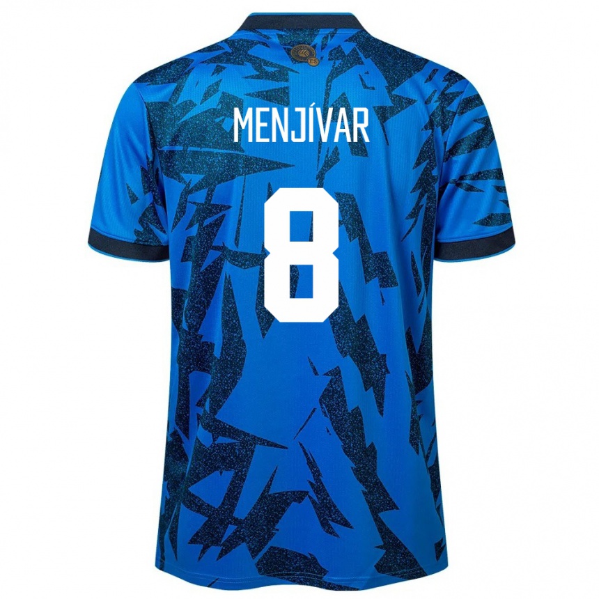 Niño Fútbol Camiseta El Salvador Wálter Menjívar #8 Azul 1ª Equipación 24-26 Argentina