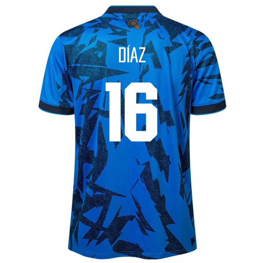 Niño Fútbol Camiseta El Salvador Wilber Díaz #16 Azul 1ª Equipación 24-26 Argentina