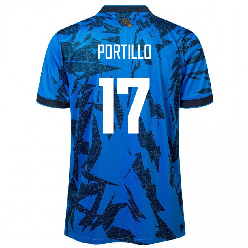 Niño Fútbol Camiseta El Salvador Anderson Portillo #17 Azul 1ª Equipación 24-26 Argentina