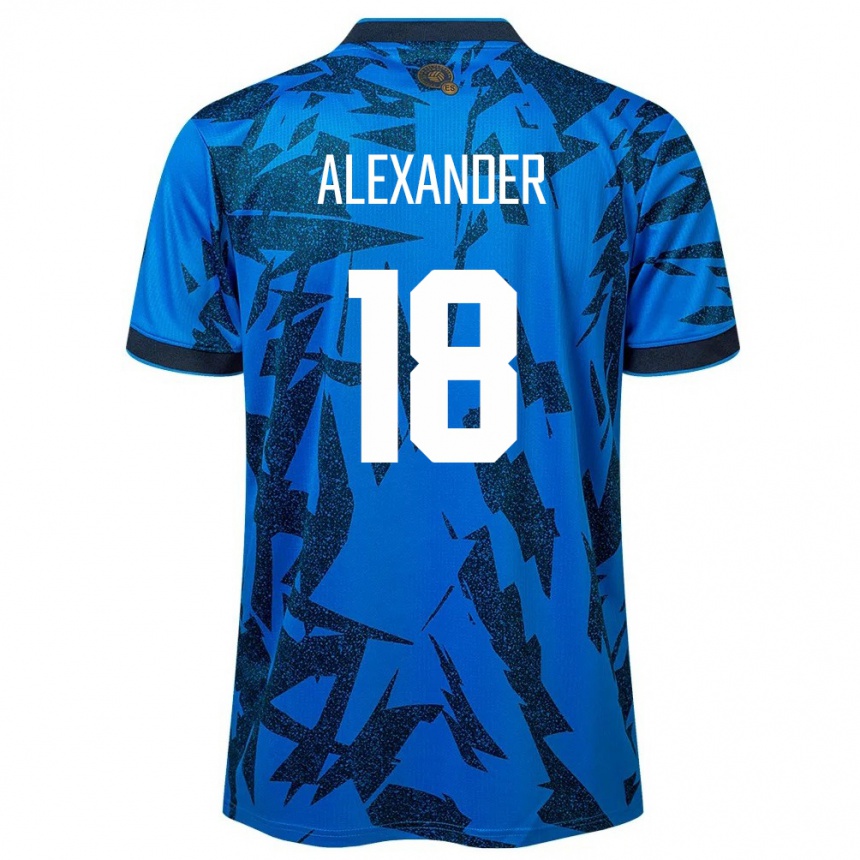 Niño Fútbol Camiseta El Salvador Alexander Aguilar #18 Azul 1ª Equipación 24-26 Argentina