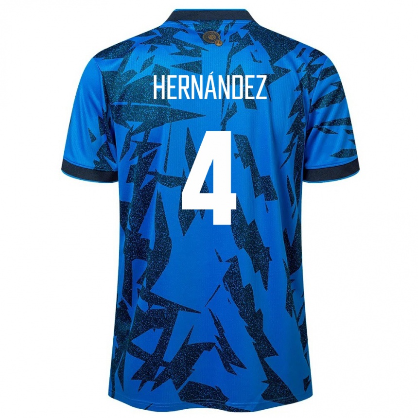 Niño Fútbol Camiseta El Salvador Elaily Hernández #4 Azul 1ª Equipación 24-26 Argentina