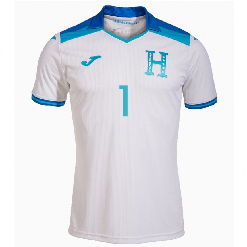 Niño Fútbol Camiseta Honduras Juergen García #1 Blanco 1ª Equipación 24-26 Argentina