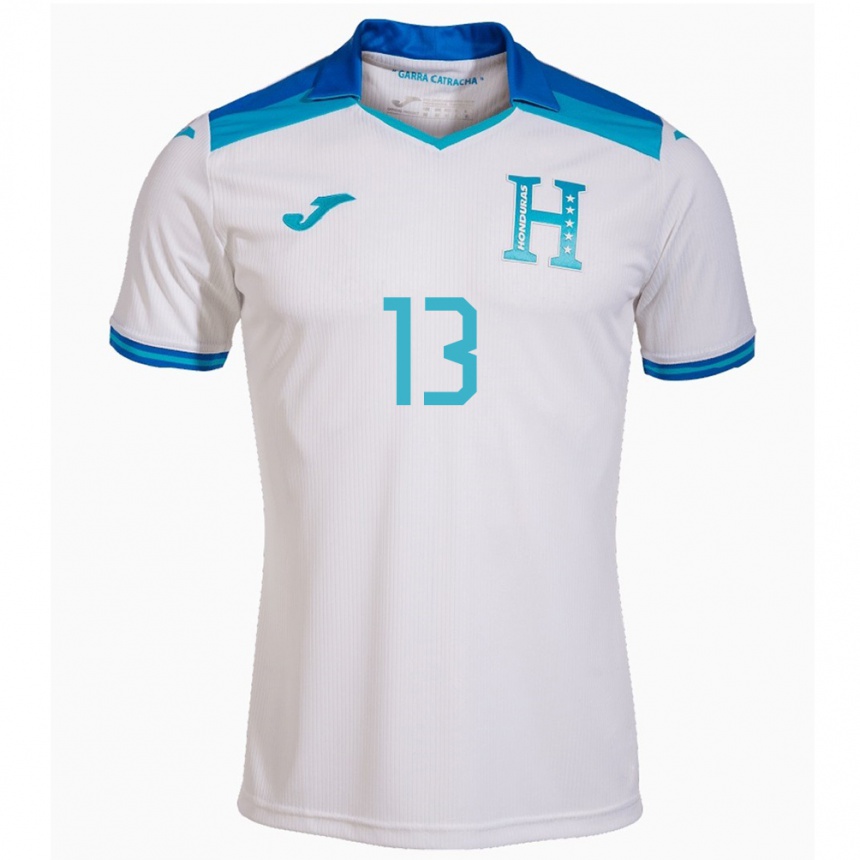 Niño Fútbol Camiseta Honduras Edwin Maldonado #13 Blanco 1ª Equipación 24-26 Argentina