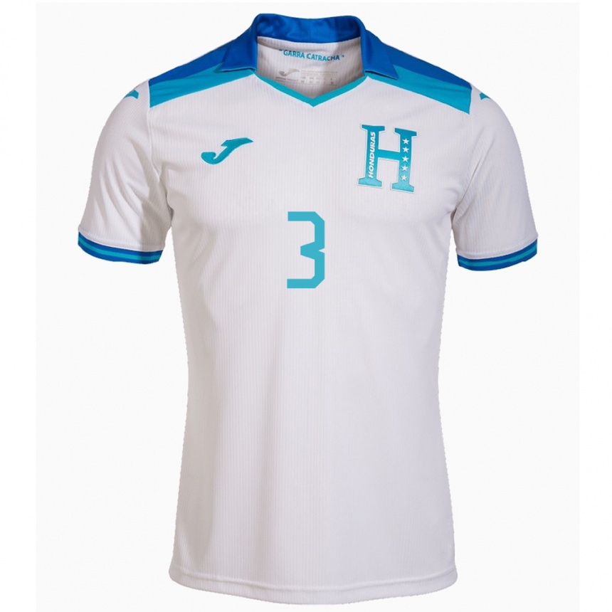 Niño Fútbol Camiseta Honduras Marcelo Santos #3 Blanco 1ª Equipación 24-26 Argentina