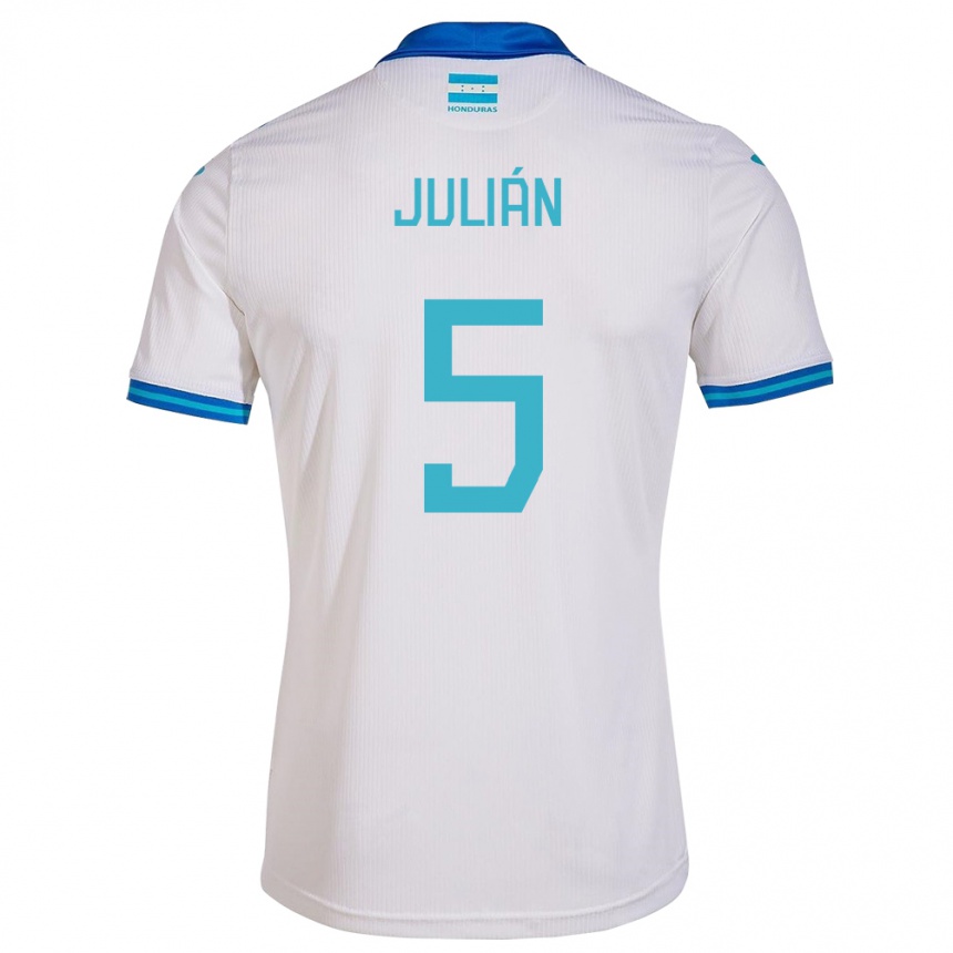 Niño Fútbol Camiseta Honduras Julián Martínez #5 Blanco 1ª Equipación 24-26 Argentina