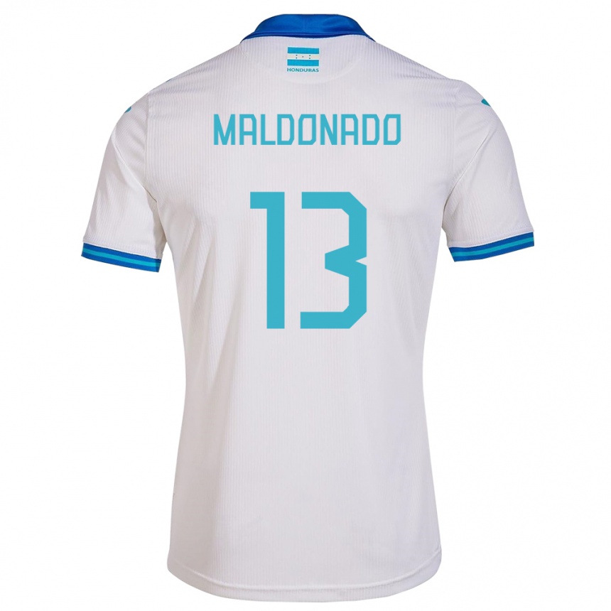 Niño Fútbol Camiseta Honduras Edwin Maldonado #13 Blanco 1ª Equipación 24-26 Argentina