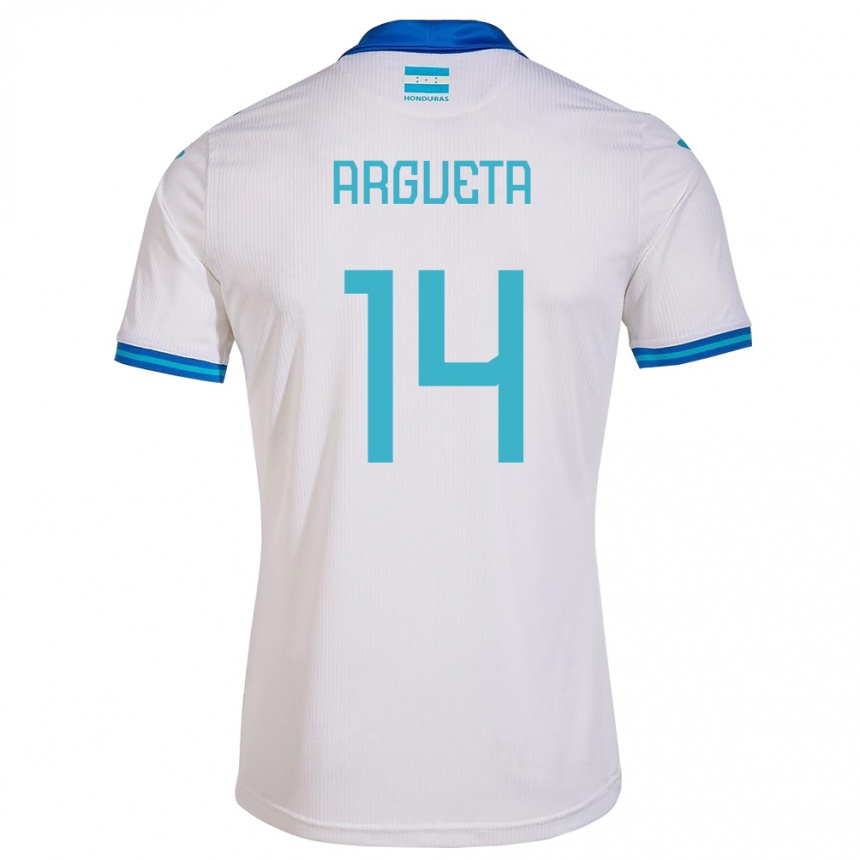 Niño Fútbol Camiseta Honduras Carlos Argueta #14 Blanco 1ª Equipación 24-26 Argentina