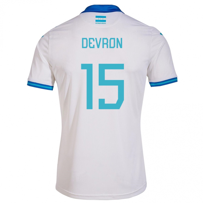 Niño Fútbol Camiseta Honduras Devron García #15 Blanco 1ª Equipación 24-26 Argentina