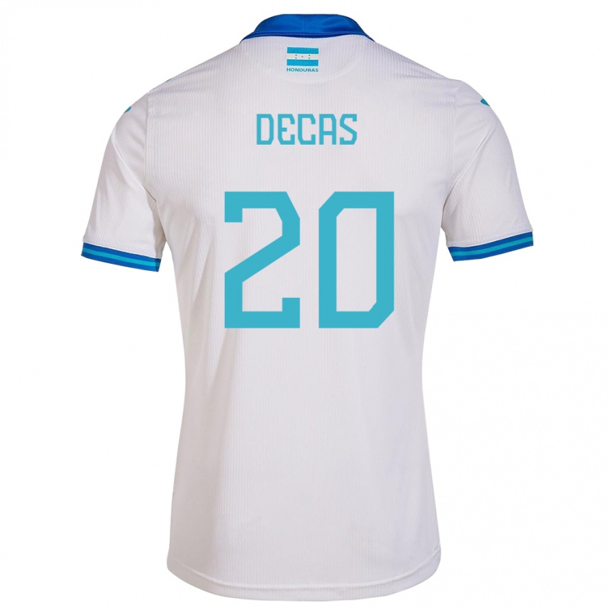 Niño Fútbol Camiseta Honduras Wesly Decas #20 Blanco 1ª Equipación 24-26 Argentina