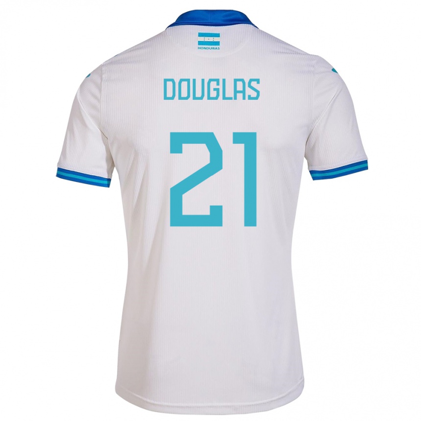 Niño Fútbol Camiseta Honduras Douglas Martínez #21 Blanco 1ª Equipación 24-26 Argentina