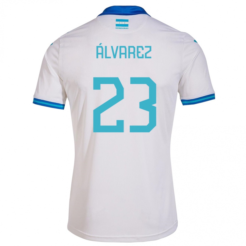 Niño Fútbol Camiseta Honduras Jorge Álvarez #23 Blanco 1ª Equipación 24-26 Argentina