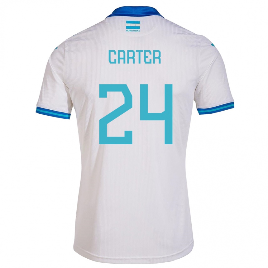 Niño Fútbol Camiseta Honduras Daniel Carter #24 Blanco 1ª Equipación 24-26 Argentina