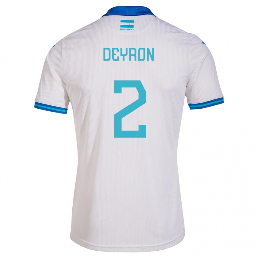 Niño Fútbol Camiseta Honduras Deyron Martínez #2 Blanco 1ª Equipación 24-26 Argentina