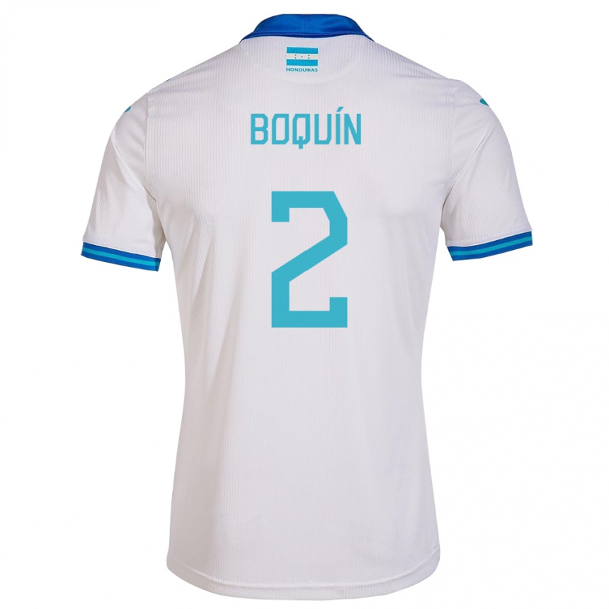 Niño Fútbol Camiseta Honduras Stiven Boquín #2 Blanco 1ª Equipación 24-26 Argentina