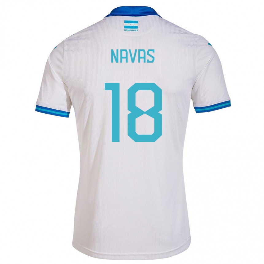 Niño Fútbol Camiseta Honduras Johan Navas #18 Blanco 1ª Equipación 24-26 Argentina