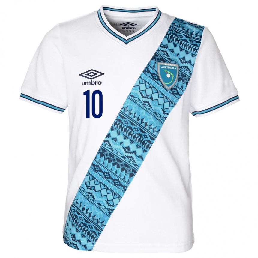 Niño Fútbol Camiseta Guatemala Antonio López #10 Blanco 1ª Equipación 24-26 Argentina