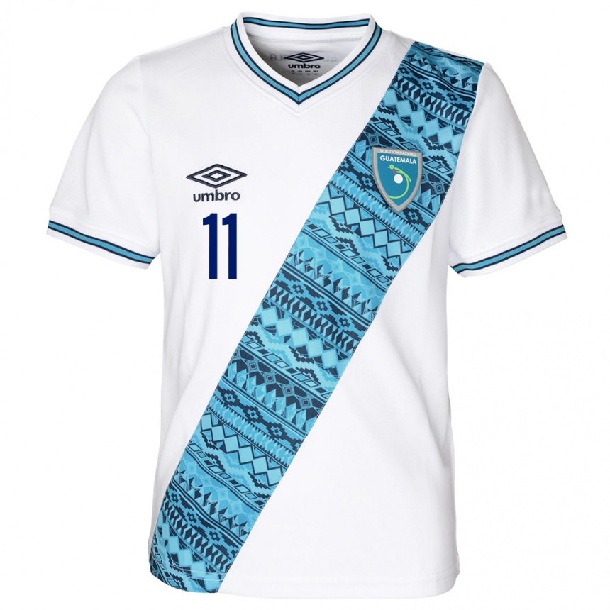 Niño Fútbol Camiseta Guatemala Gabino Vásquez #11 Blanco 1ª Equipación 24-26 Argentina