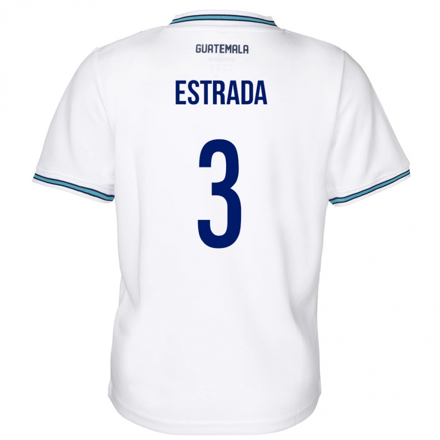 Niño Fútbol Camiseta Guatemala Carlos Estrada #3 Blanco 1ª Equipación 24-26 Argentina